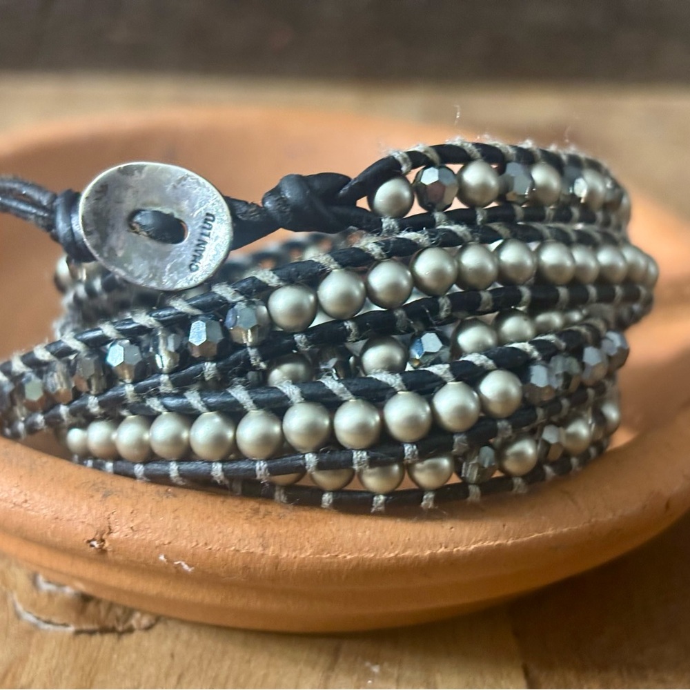 Chan Luu Black and Silver Wrap Bracelet